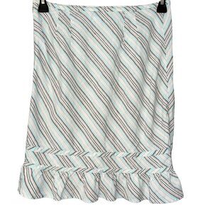 ‎Ann Taylor Loft straight ruffle linen skirt 4